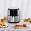 Elite® 8 L-es Air Fryer + receptkönyv, 1800W olaj nélküli forró levegős fritőz digitális kijelzővel, elegáns rozsdamentes acél burkolattal