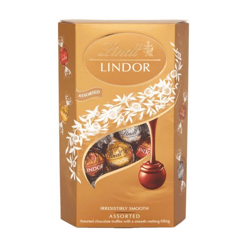 Lindt Lindor Assorted vegyes csokoládé golyók díszdobozban, 200g