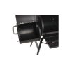 Faszenes BBQ grill és smoker, kerti fém grillkocsi hőmérővel 93x30x102 cm