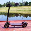 E-scooter elektromos roller, összecsukható, rugós felfüggesztéssel és tárcsafékkel felszerelt felnőtt roller, fekete