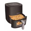 Royalty Line betekintőablakos forrólevegős sütő, air fryer, 6,5 literes, 1700w, fekete