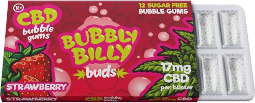 Bubbly Billy Buds Strawberry Flavoured Chewing Gum (17mg CBD)