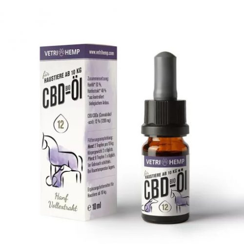 Vetrihemp CBD olaj 10 kg feletti állatoknak 12% 10 ml