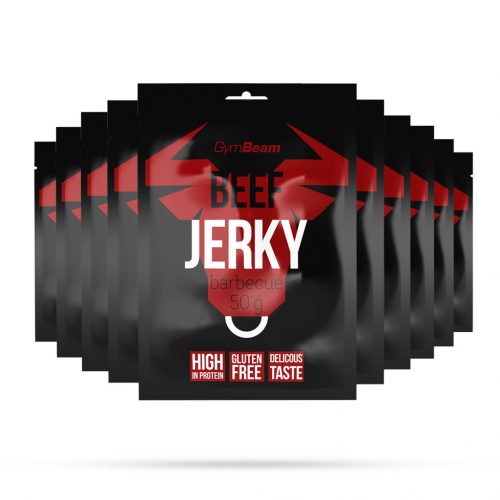 Beef Jerky szárított marhahús - GymBeam / 35542-5-10x50g-barbecue / in_stock