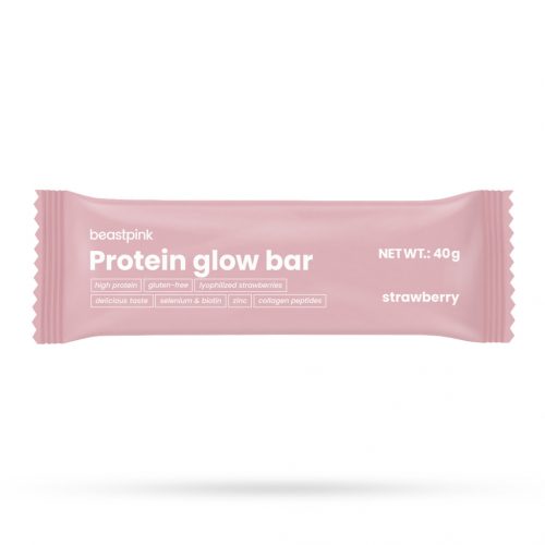 GlowBar fehérjeszelet - BeastPink / 79585-2-40g-strawberry / in_stock