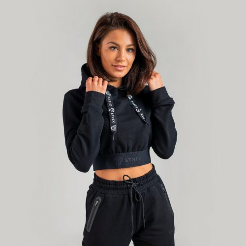 Essential Cropped Black női kapucnis pulóver - STRIX / 54442-1-XS / in_stock