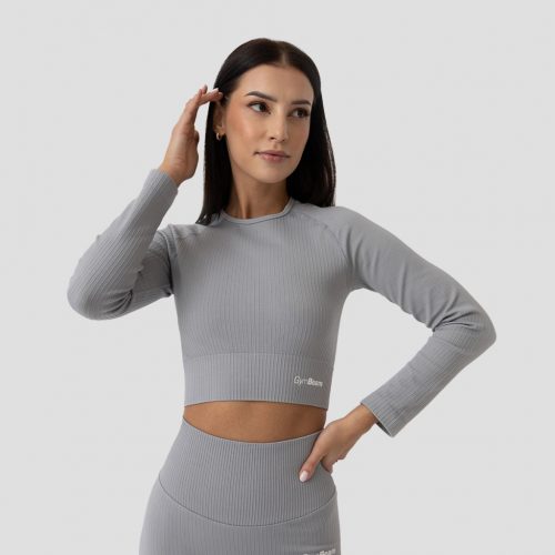 FLO Ribbed női Crop Top Grey - GymBeam / 84046-4-XL / in_stock