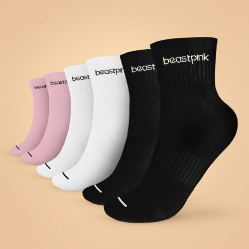 Midhigh Socks 3Pack zokni White Black Pink - BeastPink / 84037-2-M / out of stock