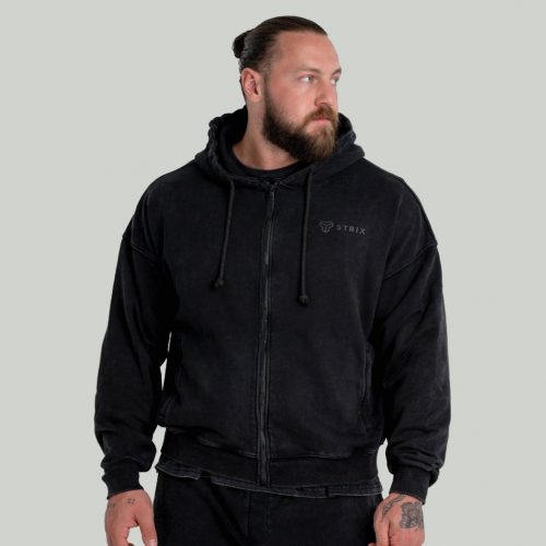 Washed Zip kapucnis pulóver Black - STRIX / 94147-1-S / in_stock