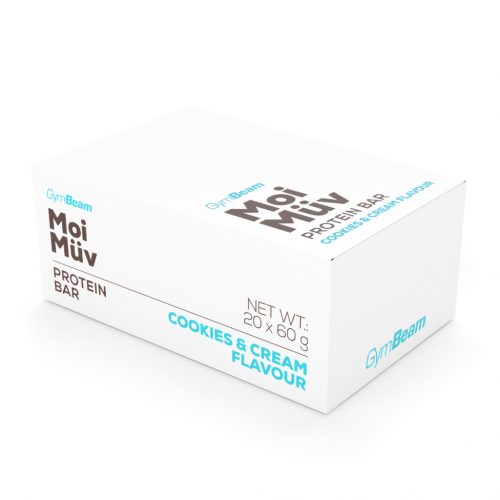 MoiMüv fehérjeszelet - GymBeam / 30248-4-24x60g-cookies-cream / in_stock