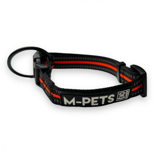 M-PETS túra nyakörv S 2x25-40cm narancs