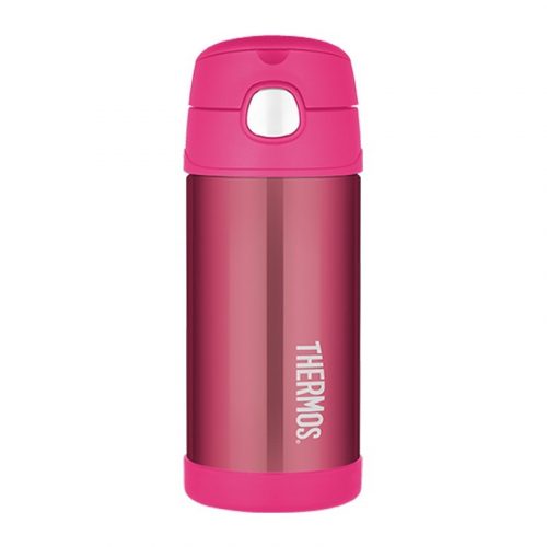 Thermos, Gyerek termosz szívószállal, rózsaszín, 355 ml