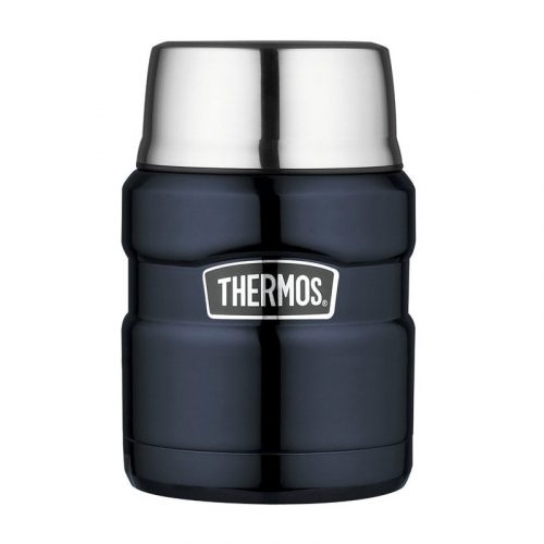 Thermos, Termosz ételekhez összerakható kanállal és bögrével, sötétkék, 470 ml