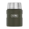 Thermos, Termosz ételekhez összerakható kanállal és bögrével, keki zöld, 470 ml