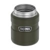 Thermos, Termosz ételekhez összerakható kanállal és bögrével, keki zöld, 470 ml