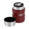 Thermos, Termosz ételekhez, összerakható kanállal és bögrével, rustic red, piros, 470 ml